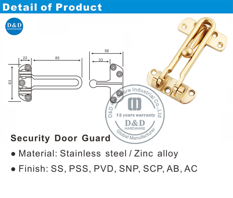 Garde de porte en alliage de zinc