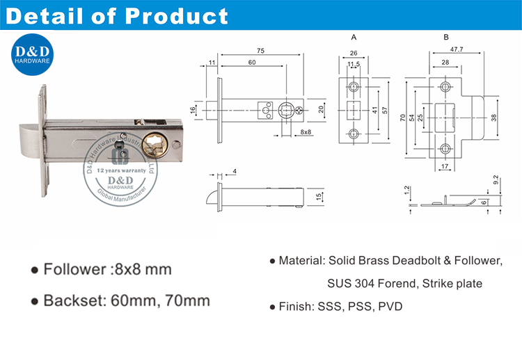 Hardware Lock-D et D en m&eacute;tal