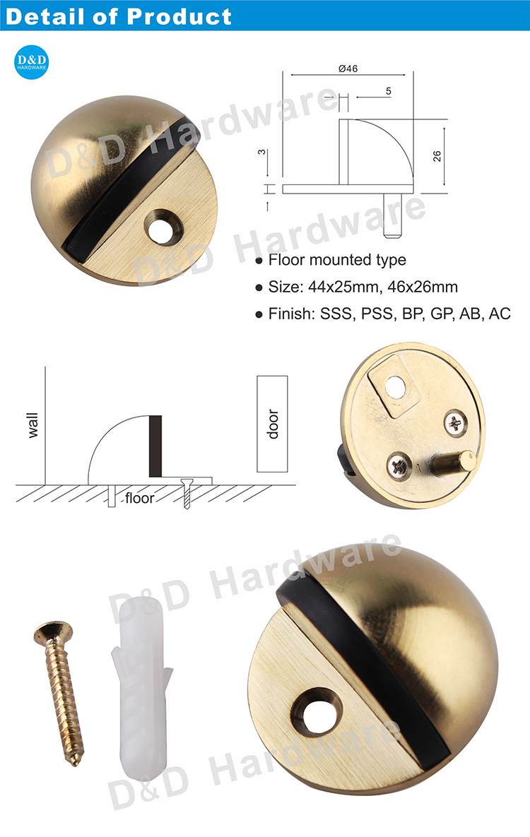 Stopper de la porte en laiton.