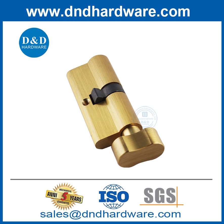 Finition en or satiné 70 mm de salle de bain européenne de porte en laiton verrouillage de porte en laiton-ddlc007