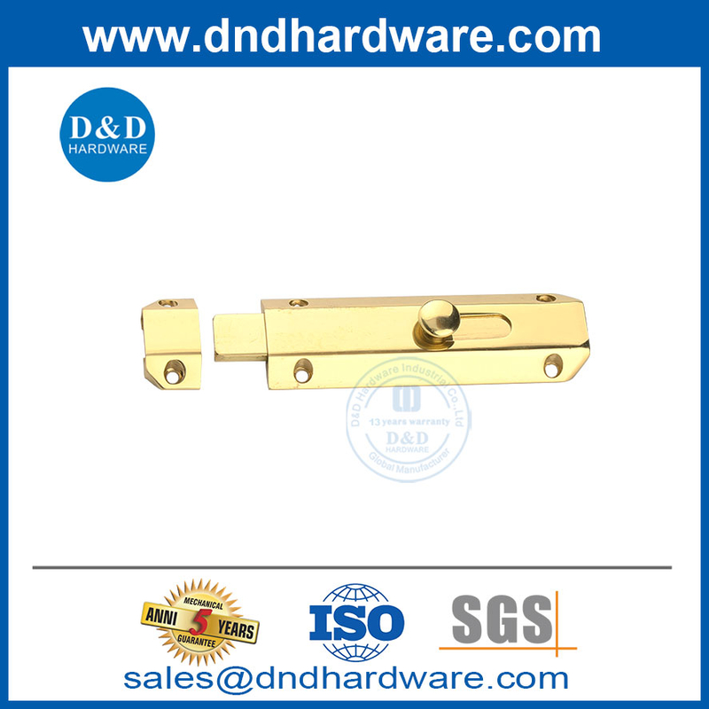 Boulon de porte en canon de 6 pouces d'or polonais pour porte extérieure de maison-DDDB017