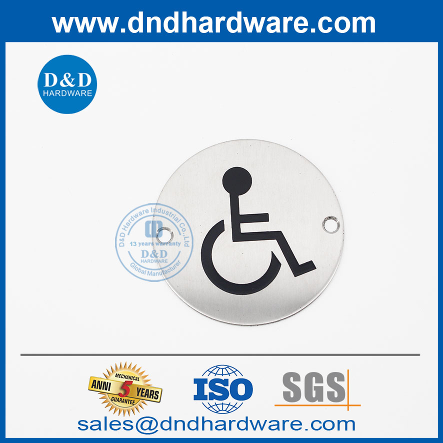Carré en acier inoxydable Désactiver la porte de porte de toilette Plaque-ddsp