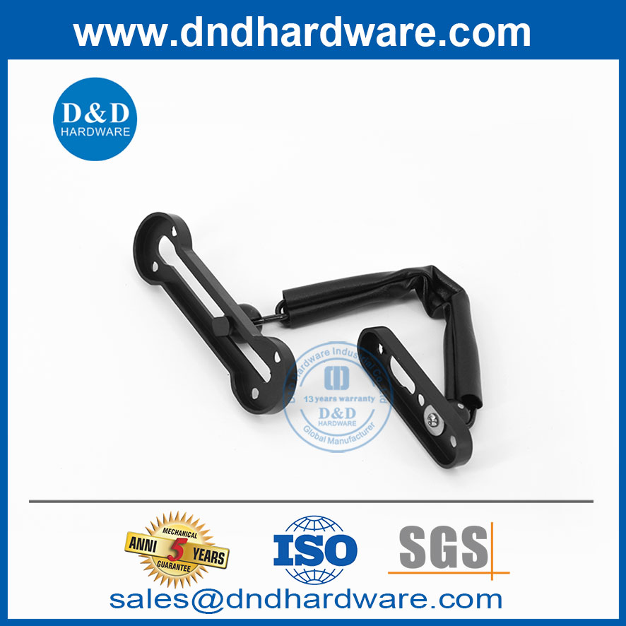 Sécurité en acier inoxydable Matt Black Door Chain Lock pour chambre-DDDG003