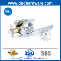 Satin Chrome Finish Lever Handle Lock Set pour le passage de la porte-DDLK070