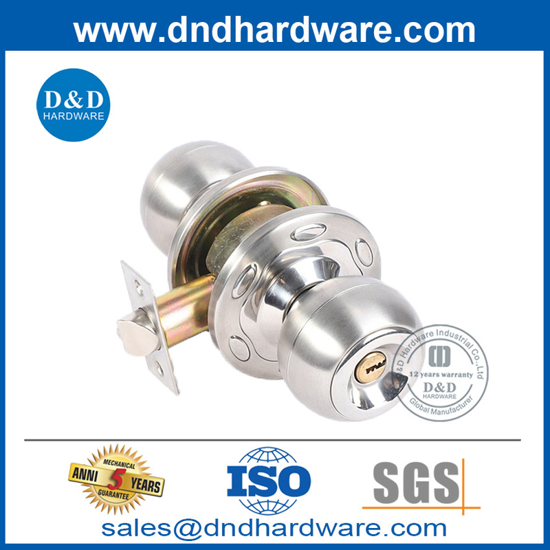 Silver Color Best Knob Lockset Sett en alliage de zinc pour les portes extérieures-ddlk048