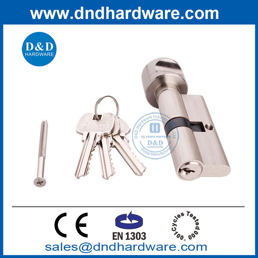 BRAS BS EN1303 Nickel en satin et touche de serrure unique Cylinder-DDLC001
