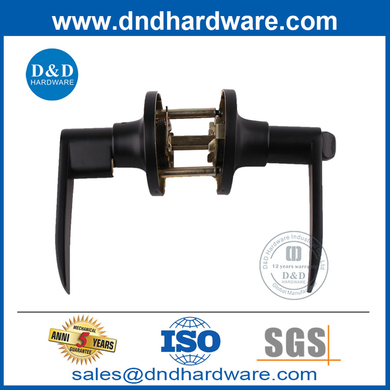 Matt Black Interior Porte Handle Lever Lockset pour appartement-ddlk094