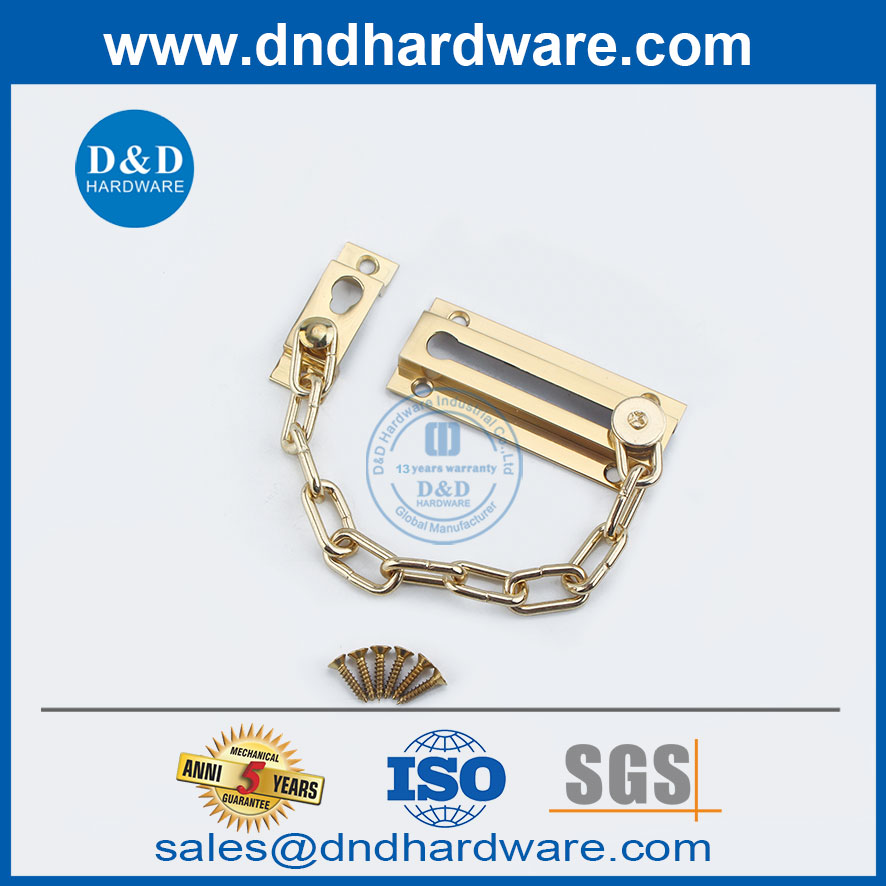 Chaîne de serrure de porte en laiton en laiton poli pour la porte et la fenêtre-DDDG005