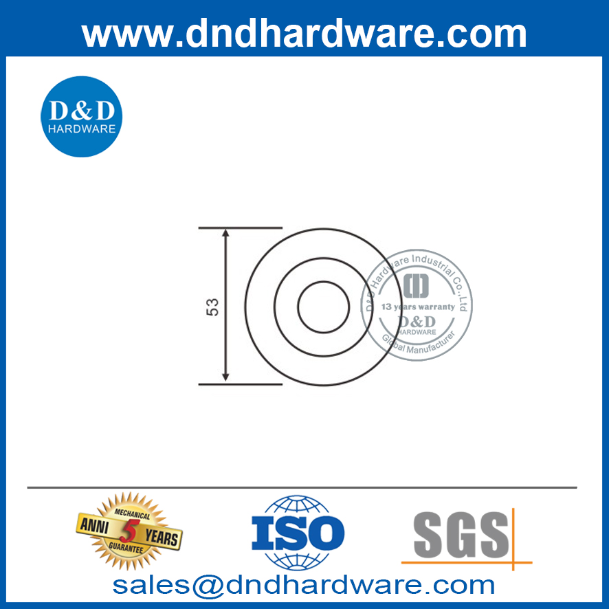 Handle de levier de porte Plaque de couverture de couvercle Key Sprinkler Hole Rosette Rosette-DDES011