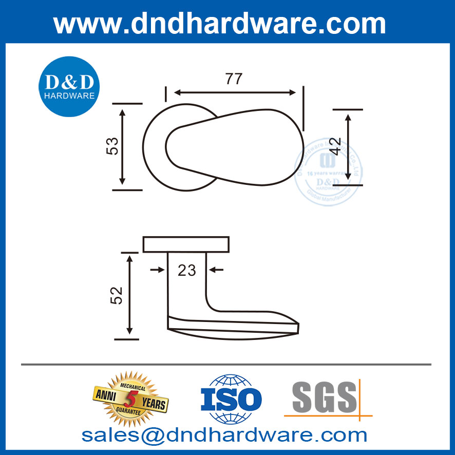 Nouvelle poignée de porte en acier inoxydable Patriques de porte moderne bouton intérieur-DDSH038