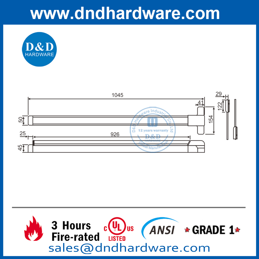 Dispositif de sortie de tige verticale coupe-feu en acier inoxydable 304 UL ANSI-DDPD006