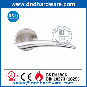 SS304 Silver Soild Lever Double Handle de porte intérieure-porte-DDSH043