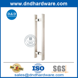Poignée de traction en acier inoxydable de forme carrée pour la porte en verre extérieure-DDPH016