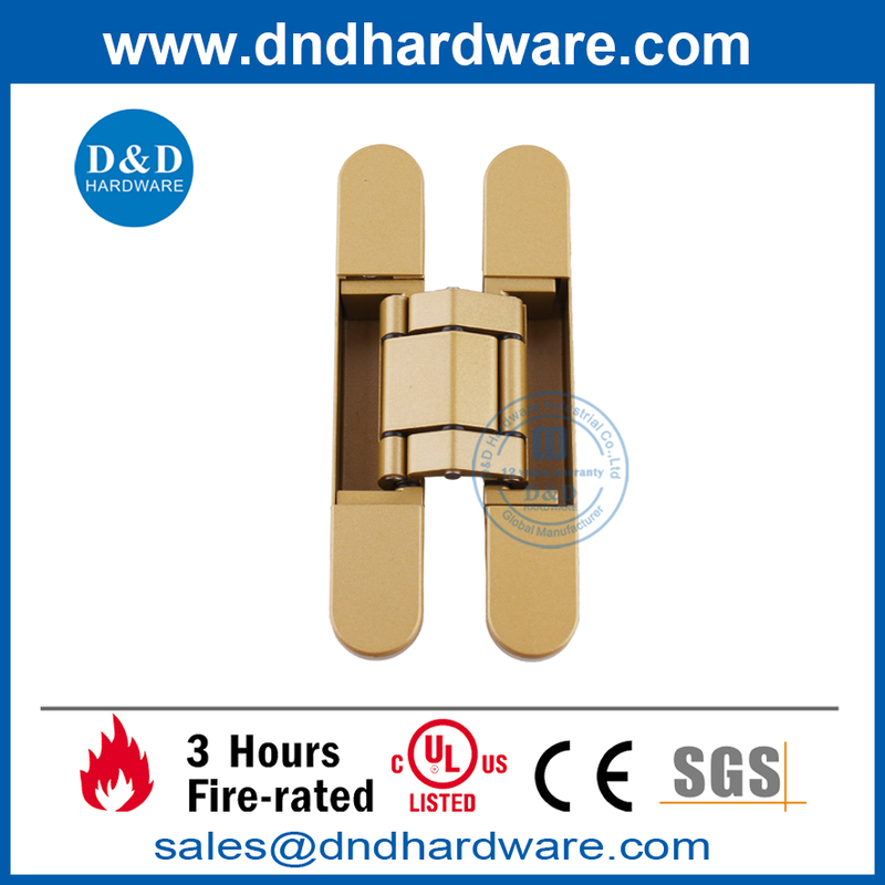 Ajustement 3D de la charnière de porte lourde invisible en alliage de zinc doré-DDCH008-G120