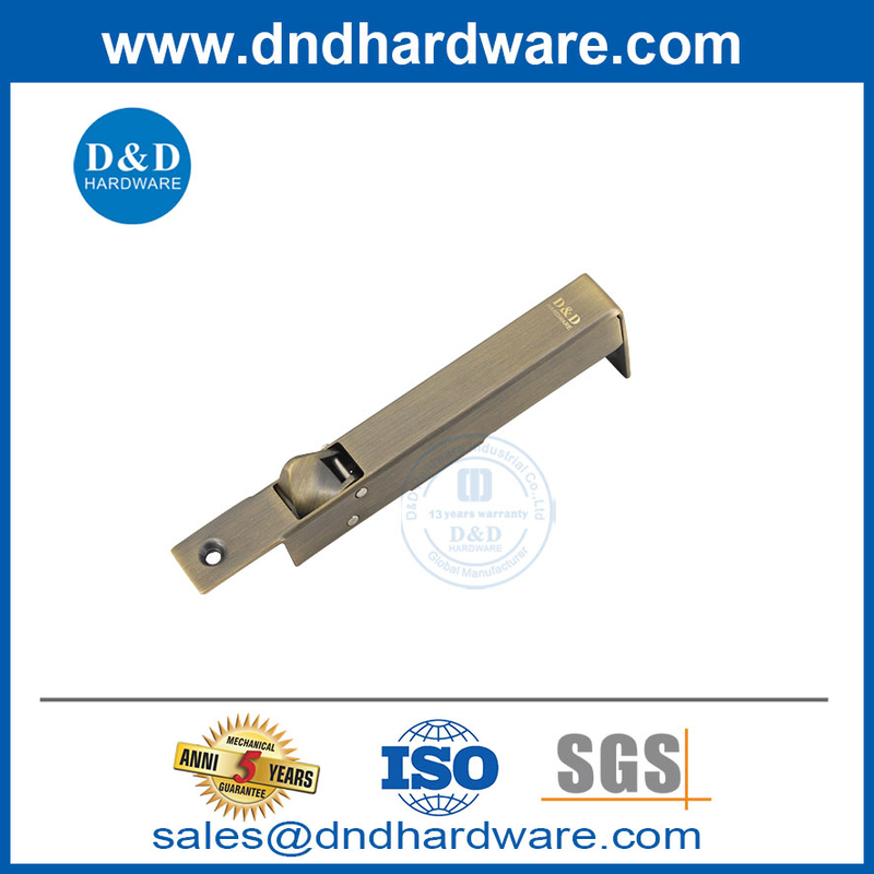 Grade en laiton antique SS304 Spring Sinistrad Automatic Flush Bolt-DDB023