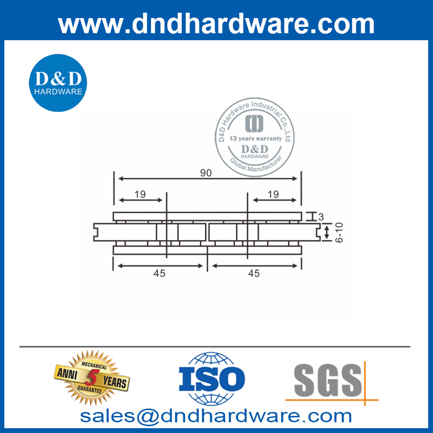 180 degrés standard SUS316 Porte de porte en verre rond Clip-ddgc006