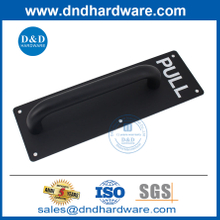 Finition noire Poignée de traction en acier inoxydable avec plaque pour porte en bois-DDPH023