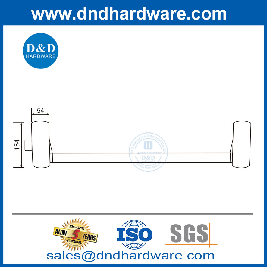  Exit Panique Panique Matériel Cross Bar Steel Extérieur Panique Device de sortie DDPD021