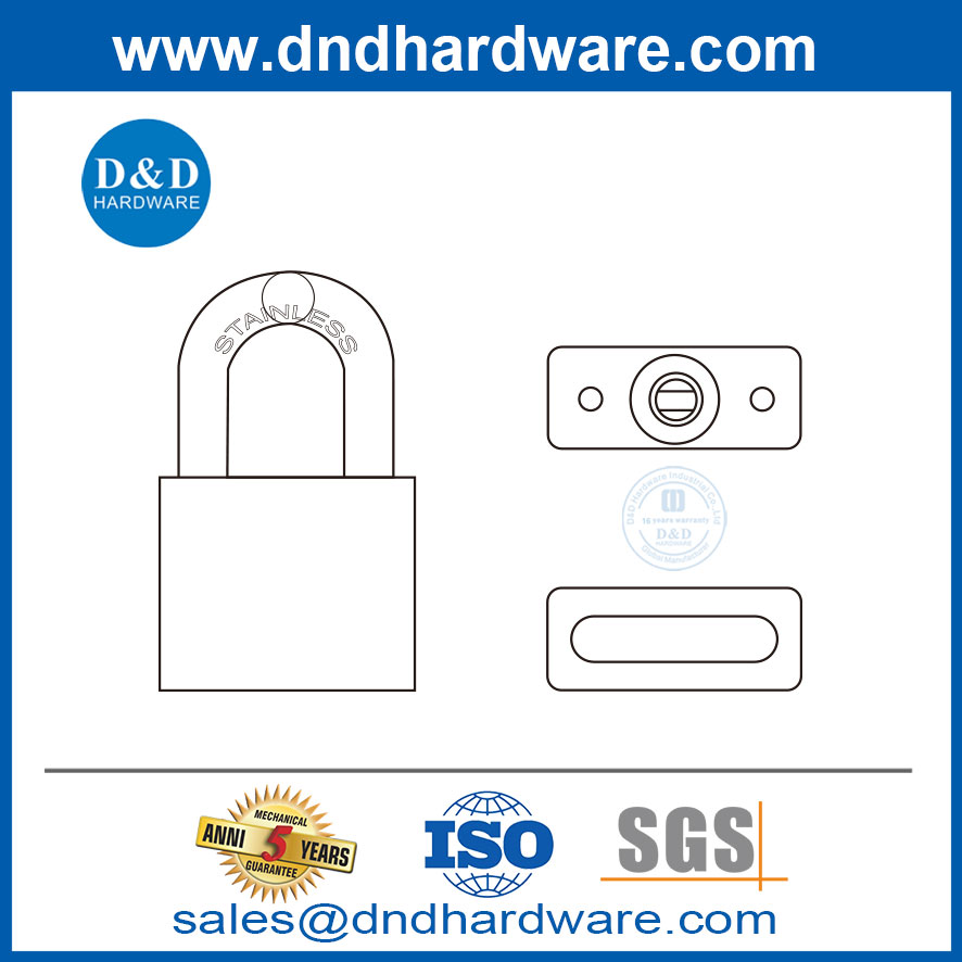 High Security Keyed Différent en acier inoxydable et en laiton en laiton Metal Sénalisation Président de sécurité-DDPL001