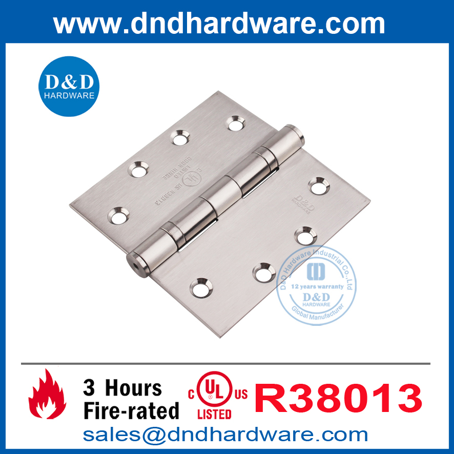 Poule à billes en acier inoxydable Hornières de porte extérieures avec UL Fire Rated-DDSS002-FR-4.5x4.5x3.0