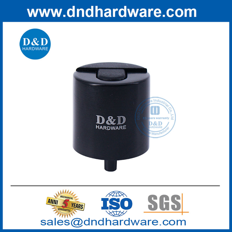 Black en acier inoxydable noir gros bouchée de porte en caoutchouc-ddds012