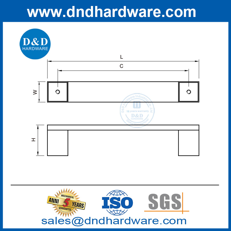 Poigure de l'armoire moderne Handle de porte d'usine Chine Handle Handle-DDFH038