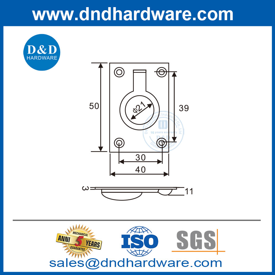 Tiroir de porte de boucle bouton armoire de cuisine meubles et boutons-ddfh069