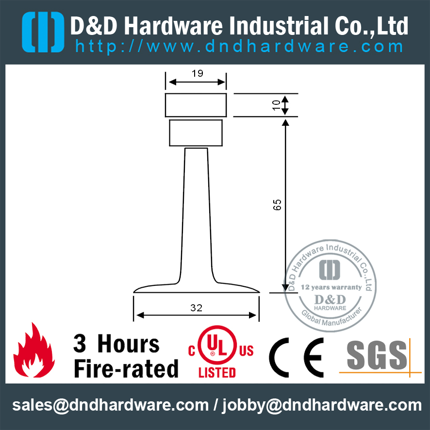  Butoir de porte de sécurité industrielle en acier inoxydable pour porte en bois-DDDS019
