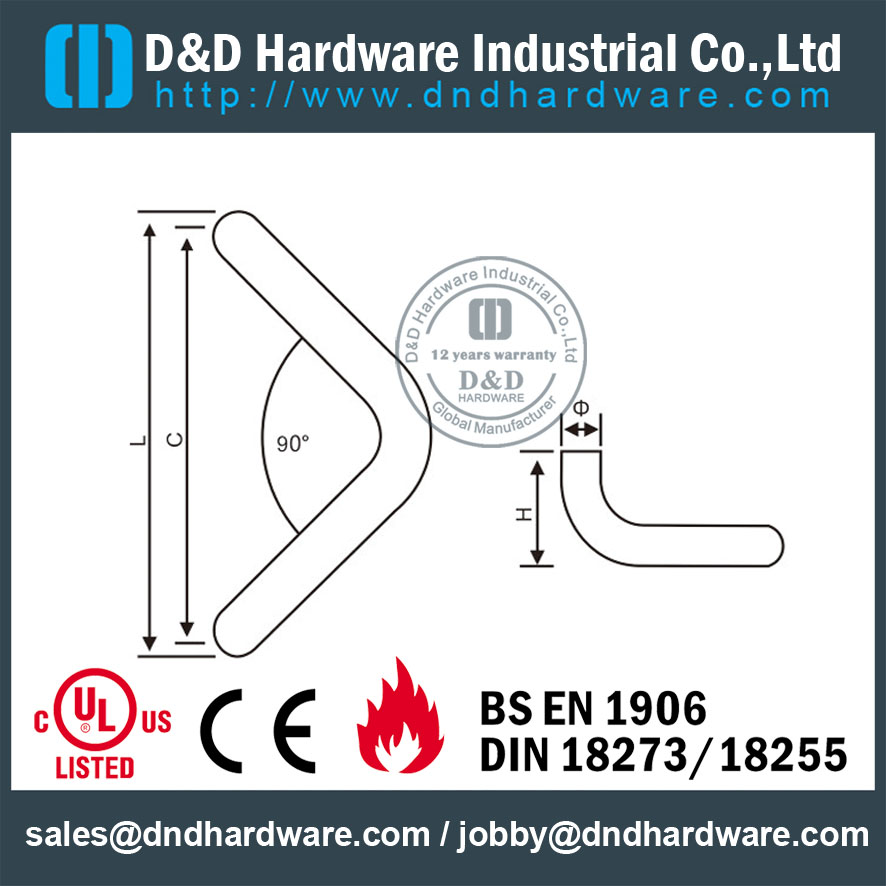 SUS304 Poign&eacute;e de tirette Corniform-Quincaillerie