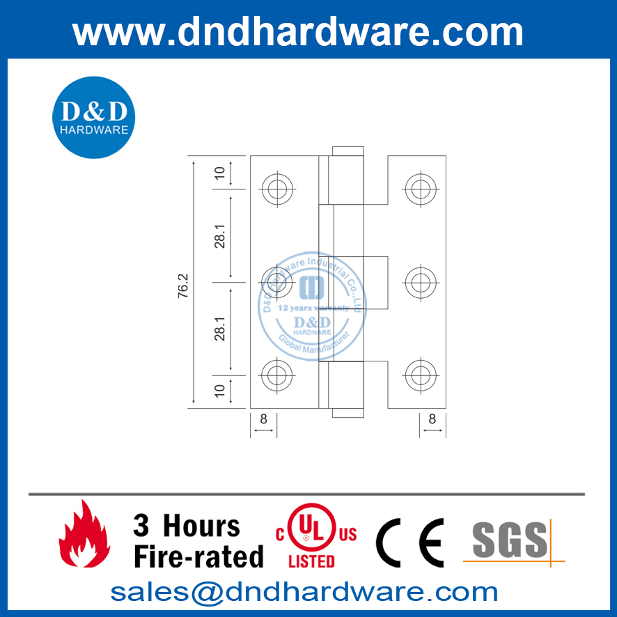 Charnière à manivelle latérale simple en acier inoxydable pour porte extérieure-DDSS040