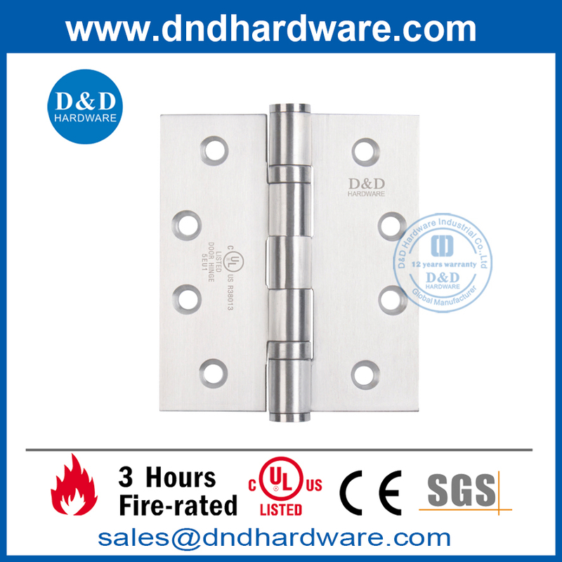 Charnière de porte résistante de mortaise du feu de l'acier inoxydable 304 d'UL-DDSS006-FR