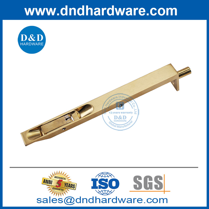 8 pouces en laiton satiné SS Boulon à chasse d'eau lourd pour la porte en bois-DDDB001
