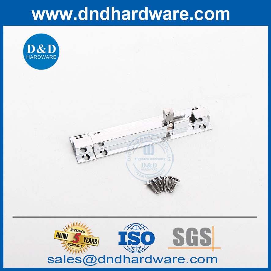 Matériau en laiton 4 pouces boulon de canon chromé polonais pour porte intérieure-DDDB016