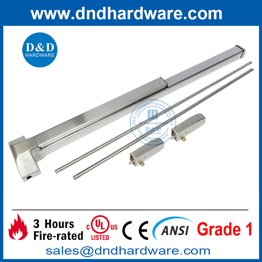 UL ANSI SS304 Vertical Rod Panic Bar Lock Fire Exit