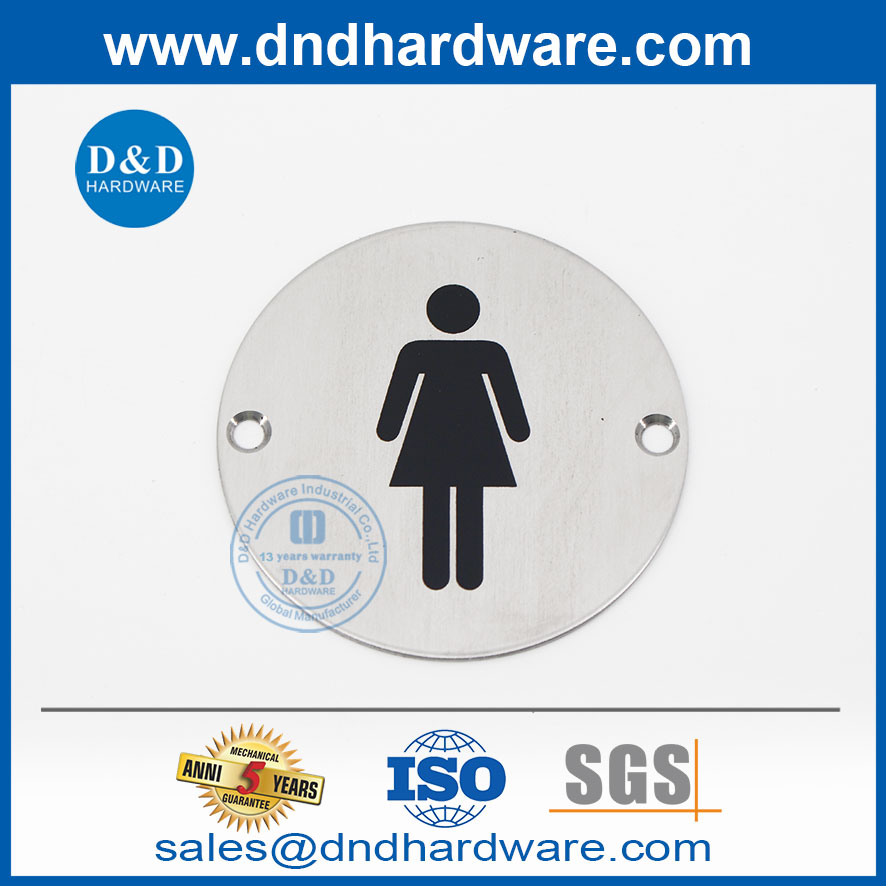 SS304 Plaque de panneaux de porte de lavabo féminin avec design-ddsp002 moderne