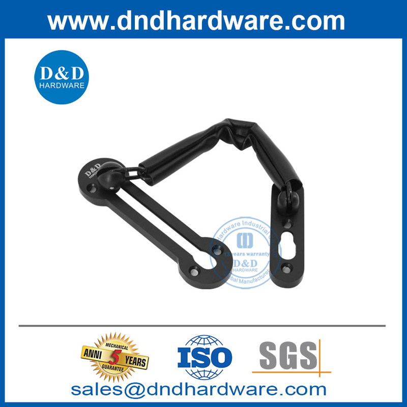 Sécurité en acier inoxydable Matt Black Door Chain Lock pour chambre-DDDG003