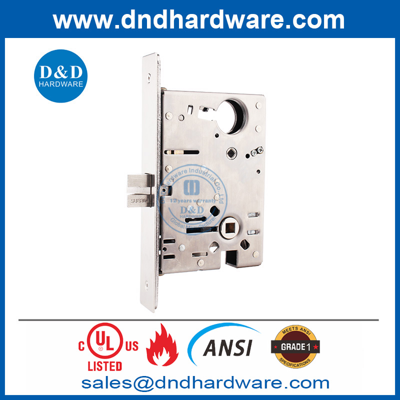 Meilleur incendie UL ANSI évalué à l'intérieur de la porte SUS304 Lock de confidentialité Body Front Door Lockset-ensemble-ddal22 F22
