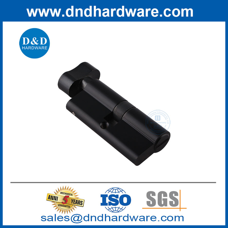 Cylindre ouvert unique pour la porte de la salle de bain Black 70 mm verrouillage de porte Cylindre-DDLC007