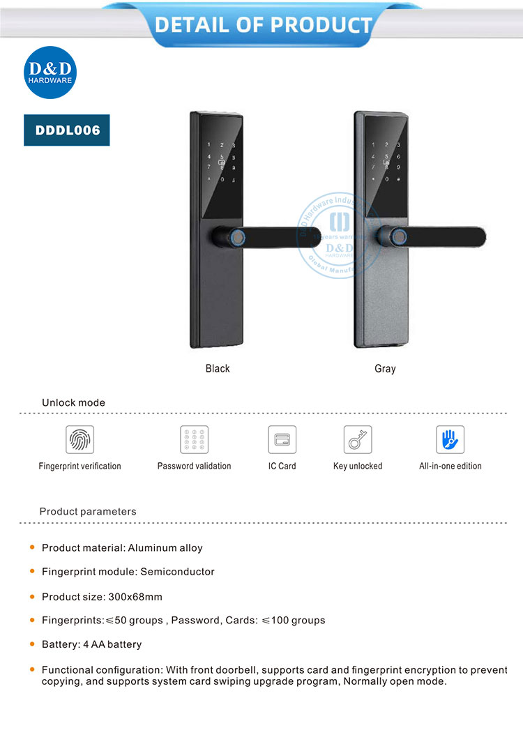 verrouillage de porte combinée 
