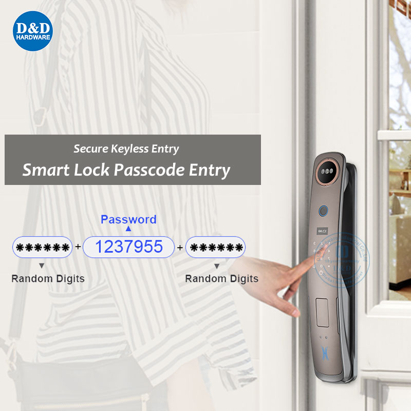 Reconnaissance du visage 3D FingerPint Smart Door Lock avec plusieurs méthodes de déverrouillage-DDEL001