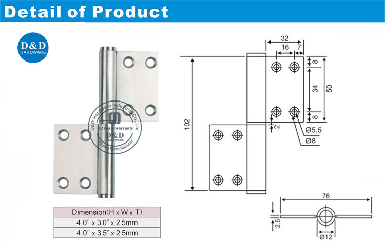 SS Flag Hinge-D & D Hinware 