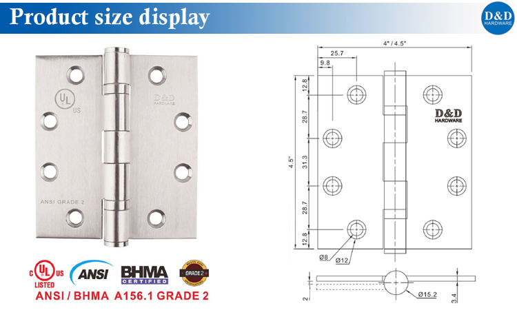 ANSI Grade 2 Door Hinge-D & D Hardware