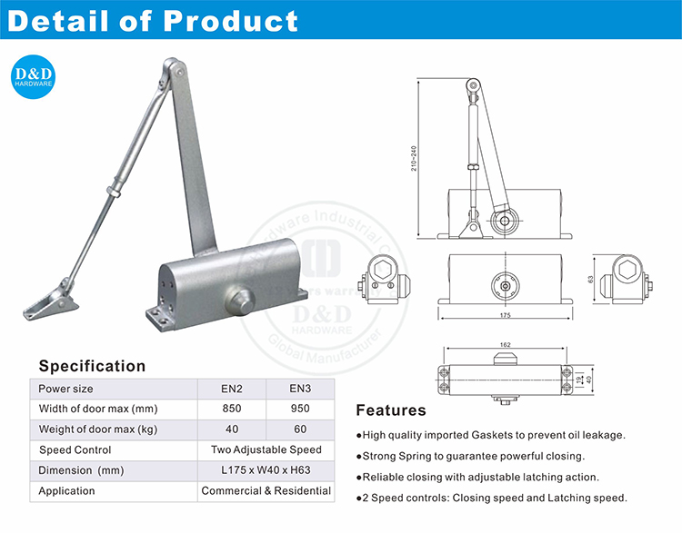 Porte hydraulique Close-DDDC006-D & D Hardware