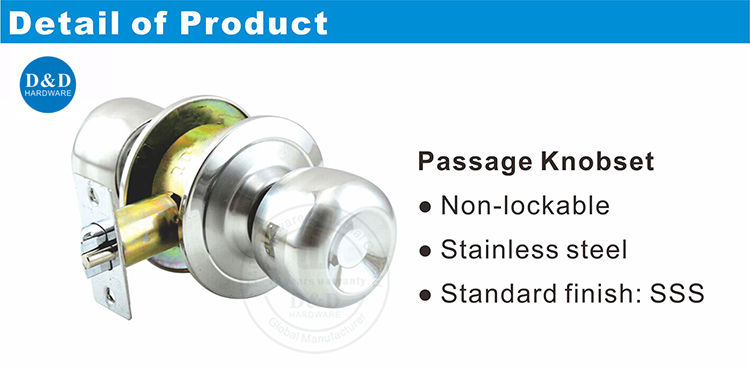 Passage en acier inoxydable LockSet-DDLK003-D & D Hardware