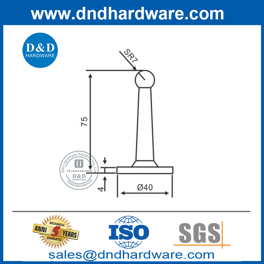 Butée de porte robuste en alliage de zinc pour la maison et le bureau-DDDS021