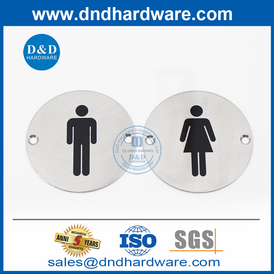 Plaque de porte de toilette pour lavabo masculin en acier inoxydable Plaque-DDDSP001