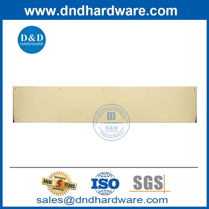 Plaque de coup de pied en acier inoxydable de sécurité pour en bois et en métal DDKP001
