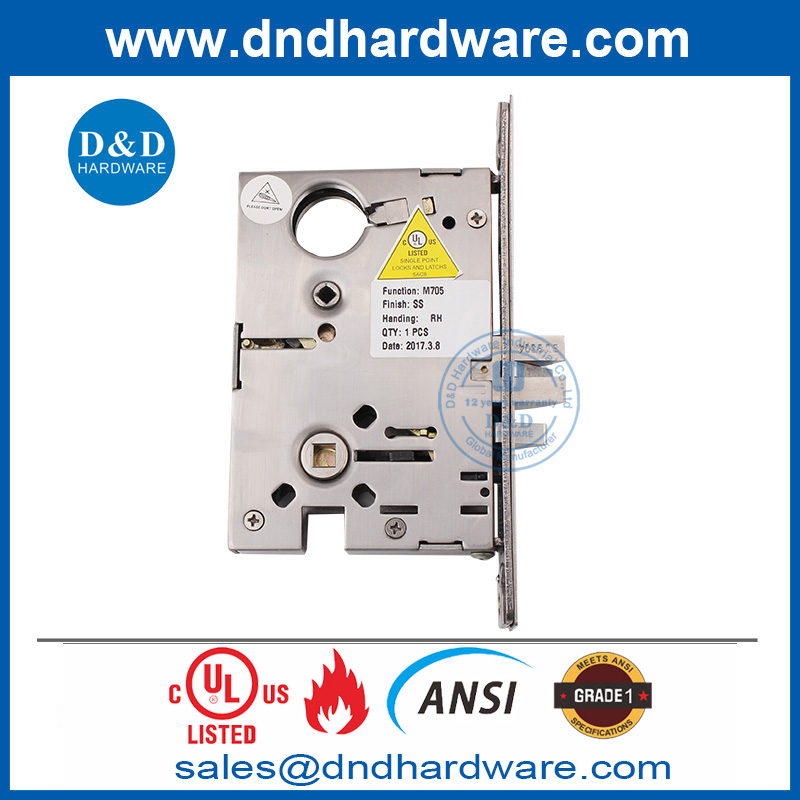 Verrouille de porte de classe de classe 1 en acier inoxydable UL ANSI pour doubles portes-ddal05 F05