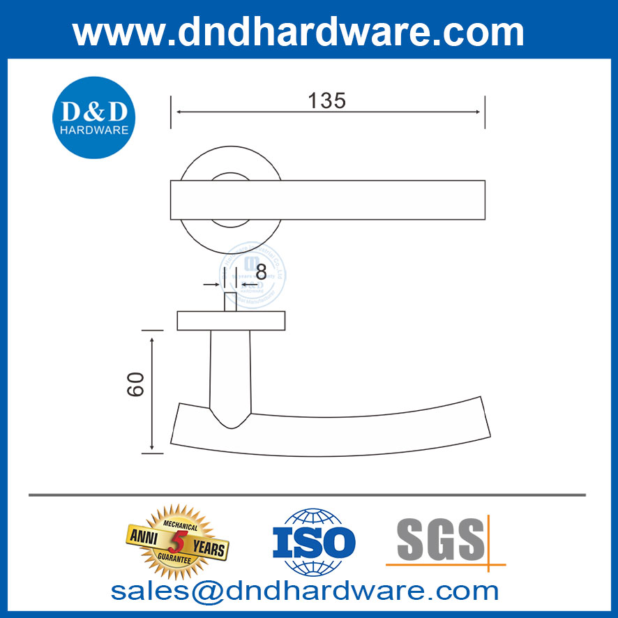 China Factory 316 acier inoxydable 304 Bâtiment commercial Handle-DDTH013