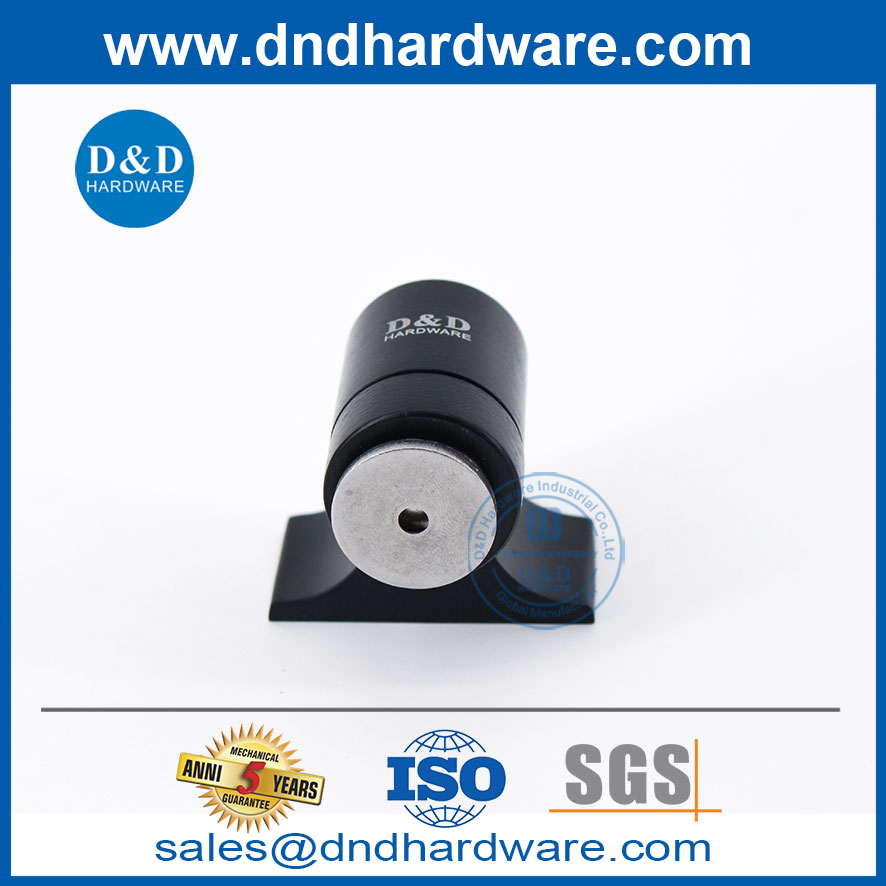 Porte-arrêt de porte magnétique noire en acier inoxydable pour la porte extérieure-DDDS033